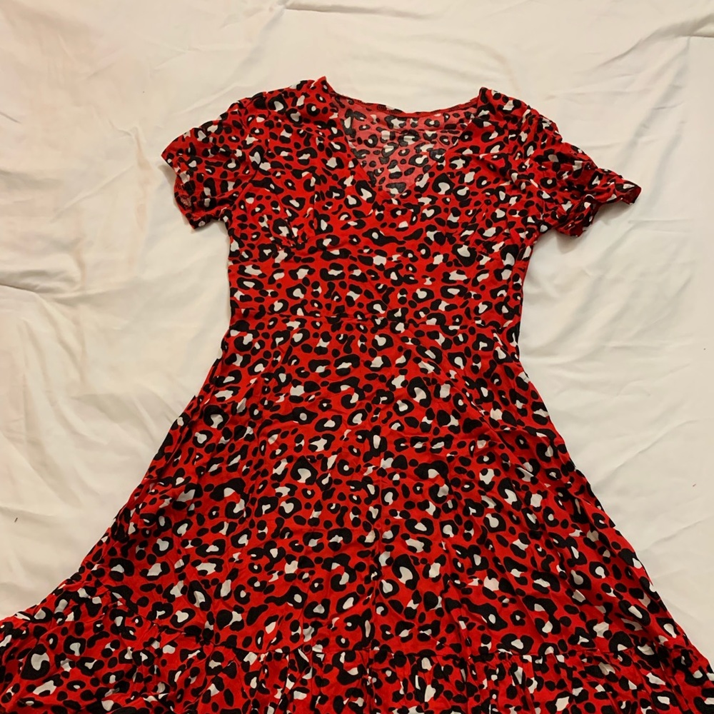 Red Animal Print Dress - S